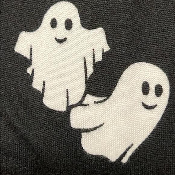 BOO GHOST 2pc Pajama Set * size 1X * White & Orange on Black SHORTS Short Sleeve - Picture 6 of 10